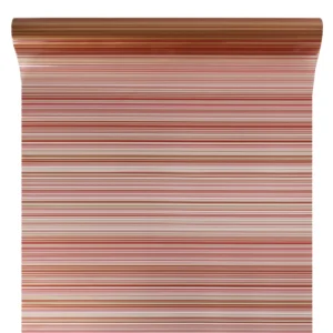 Díszcsomagoló csíkos mintázatú fólia tekercs [50cm x 10m] bordó/arany