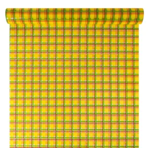 Díszcsomagoló kockás mintázatú fólia tekercs [50cm x 10m] citrom/zöld/piros
