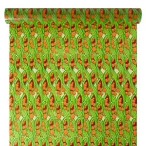 Díszcsomagoló fólia tekercs [50cm x 10m] zöld/narancs/piros